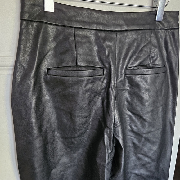 Oak + Fort black faux leather side slit pants - Picture 7 of 9